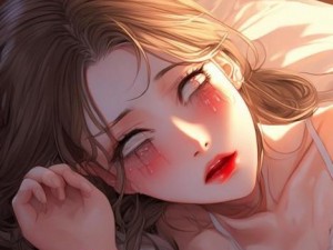 公孙离卧床眼流泪红脸图、公孙离卧床泪流满面红颜映心事情深似海的悲伤画卷
