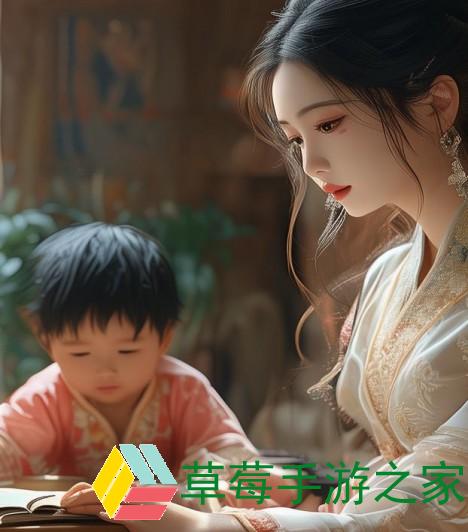 孙尚香站在凳子上辅导刘禅写作业有真-孙尚香站凳子上耐心辅导刘禅写作业的温馨一幕